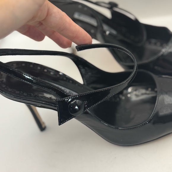 Flawed Manolo Blahnik Women’s Size 36.5 US 6.5 Didion Slingback Pump Black - Picture 3 of 14